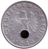 Монета 50 рейхспфеннигов. 1944 год, Германия (Третий Рейх). (B). Монета 50 рейхспфеннигов. 1944 год, Германия (Третий Рейх). (B).