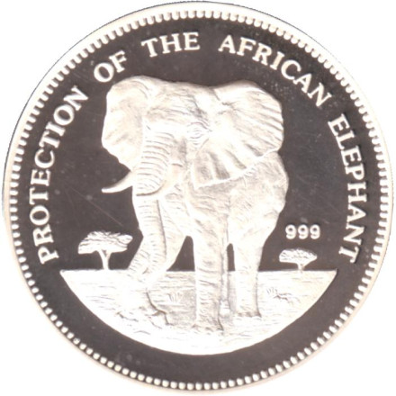 Монета 7000 франков. 1993 год, Экваториальная Гвинея. Африканский слон.