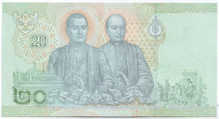 Банкнота 20 батов. 2018 год, Таиланд. Король Рама X.