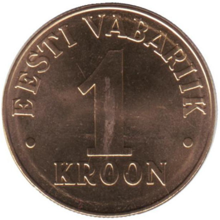 Монета 1 крона. 1998 год, Эстония. XF-aUNC