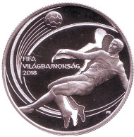 Монета 5000 форинтов. 2018 год, Венгрия. Чемпионат мира по футболу в России. Монета 5000 форинтов. 2018 год, Венгрия. Чемпионат мира по футболу в России.