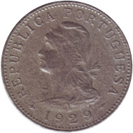 Монета 50 сентаво. 1929 год, Сан-Томе и Принсипи. Монета 50 сентаво. 1929 год, Сан-Томе и Принсипи.