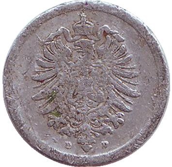 Монета 1 пфенниг. 1917 год (D), Германская империя. Монета 1 пфенниг. 1917 год (D), Германская империя.