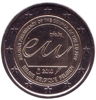 Монета 2 евро. 2010 год, Бельгия. Председательство Бельгии в ЕС. Монета 2 евро. 2010 год, Бельгия. Председательство Бельгии в ЕС.