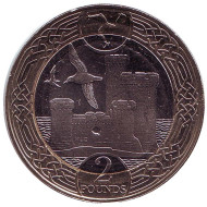 Монета 2 фунта. 2017 год, Остров Мэн. Башня-убежище. Монета 2 фунта. 2017 год, Остров Мэн. Башня-убежище.