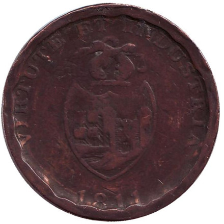 Токен 1 пенни. 1811 год, Великобритания. BB & Copper Co. (Bristol Brass & Copper Company)