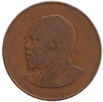 Монета 10 центов. 1968 год, Кения.