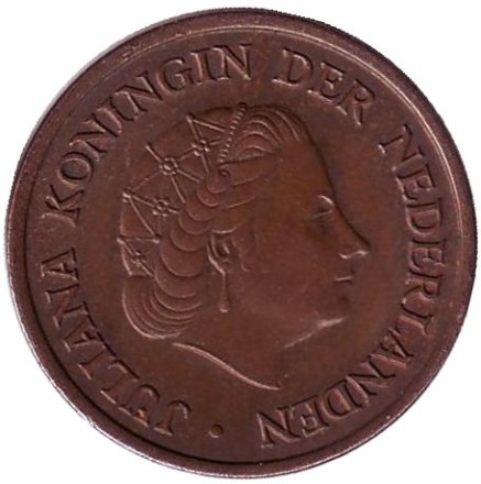 Монета 5 центов. 1954 год, Нидерланды.