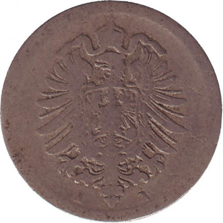 Монета 5 пфеннигов. 1875 год (А), Германская империя.