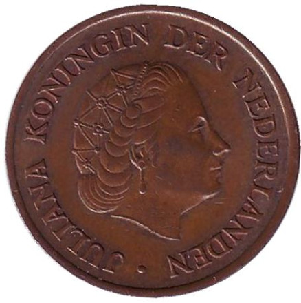 Монета 5 центов. 1975 год, Нидерланды.