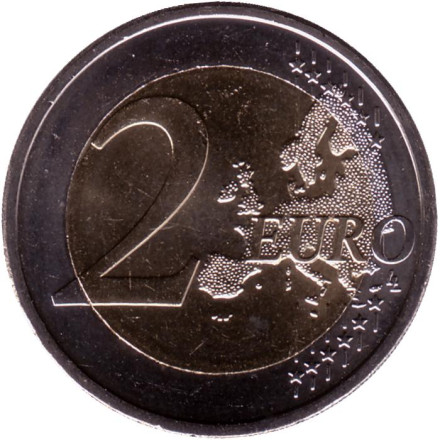 Монета 2 евро. 2022 год, Словакия. 35 лет программе Эразмус. Монета 2 евро. 2022 год, Словакия. 35 лет программе Эразмус.