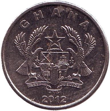 Монета 5 песев. 2012 год, Гана.