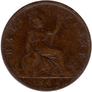 Монета 1/2 пенни. 1864 год, Великобритания. Монета 1/2 пенни. 1864 год, Великобритания.
