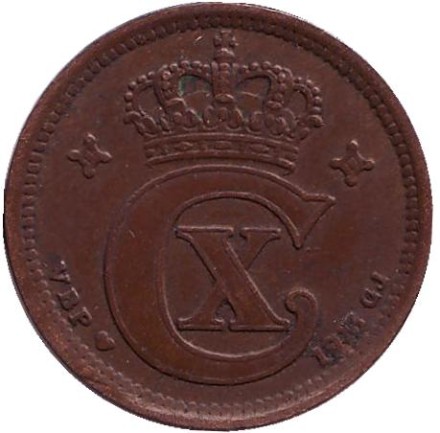 Монета 2 эре. 1915 год, Дания. Монета 2 эре. 1915 год, Дания.