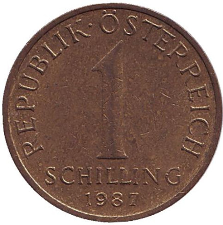 Монета 1 шиллинг. 1987 год, Австрия. Эдельвейс. Монета 1 шиллинг. 1987 год, Австрия. Эдельвейс.