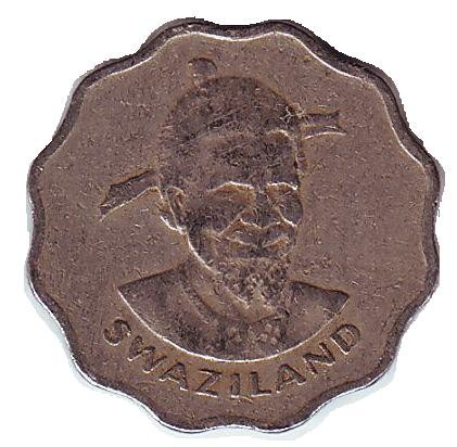 Монета 5 центов. 1974 год, Свазиленд. Орхидея.