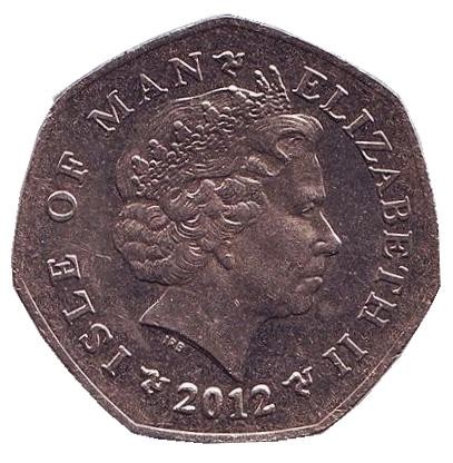 Монета 50 пенсов. 2012 год, Остров Мэн. (AA) Башня Милнера. Монета 50 пенсов. 2012 год, Остров Мэн. (AA) Башня Милнера.