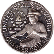 Монета 25 центов. 1976 год (S). США. 200 лет независимости США. Proof. Монета 25 центов. 1976 год (S). США. 200 лет независимости США. Proof.