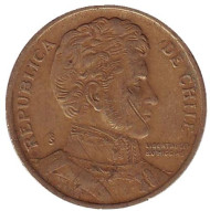 Монета 10 песо. 1991 год, Чили. Бернардо О’Хиггинс. Монета 10 песо. 1991 год, Чили. Бернардо О’Хиггинс.