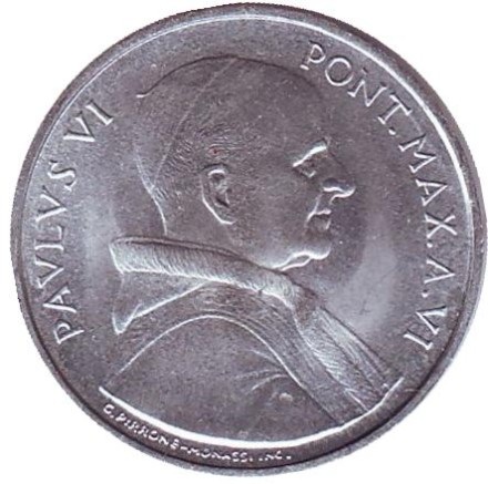 Монета 5 лир. 1968 год, Ватикан. Богиня плодородия. Монета 5 лир. 1968 год, Ватикан. Богиня плодородия.