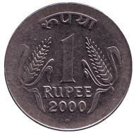Монета 1 рупия. 2000 год, Индия. ("°" - Ноида) Монета 1 рупия. 2000 год, Индия. ("°" - Ноида)