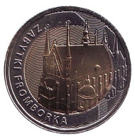 Монета 5 злотых. 2019 год, Польша. Памятники Фромборка.