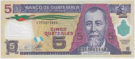 Банкнота 5 кетцалей. 2010 год, Гватемала. Хусто Руфино Барриос Ауйон.