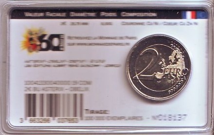 Монета 2 евро. 2019 год, Франция. Астерикс и Обеликс. "60 лет Астериксу". Монета 2 евро. 2019 год, Франция. Астерикс и Обеликс. "60 лет Астериксу".