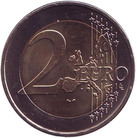 Монета 2 евро. 2004 год (F), Германия. Монета 2 евро. 2004 год (F), Германия.
