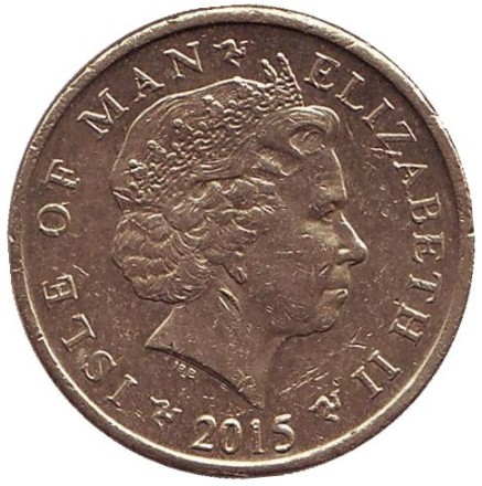 Монета 1 фунт. 2015 год, Остров Мэн. Тинвальд. Монета 1 фунт. 2015 год, Остров Мэн. Тинвальд.