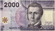 Банкнота 2000 песо. 2012 год, Чили. Банкнота 2000 песо. 2012 год, Чили.