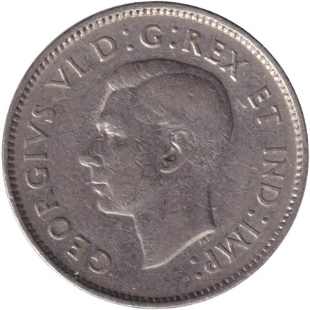 Монета 5 центов. 1937 год, Канада. Бобр. Монета 5 центов. 1937 год, Канада. Бобр.