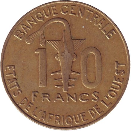 Монета 10 франков. 2004 год, Западные Африканские Штаты. Монета 10 франков. 2004 год, Западные Африканские Штаты.