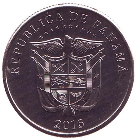 Монета 1/4 бальбоа. 2016 год, Панама. 100 лет строительству Панамского канала. Возвращение под контроль Панамы в 1999 году. Монета 1/4 бальбоа. 2016 год, Панама. 100 лет строительству Панамского канала. Возвращение под контроль Панамы в 1999 году.