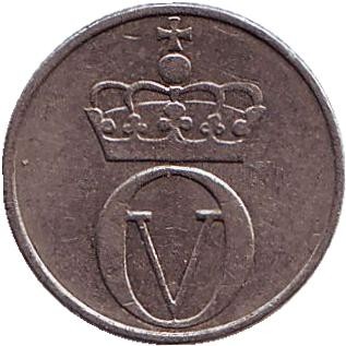 Монета 10 эре. 1971 год, Норвегия. Пчела. Монета 10 эре. 1971 год, Норвегия. Пчела.