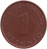 Монета 1 пфенниг. 1976 год (F), ФРГ. Дубовые листья. Монета 1 пфенниг. 1976 год (F), ФРГ. Дубовые листья.