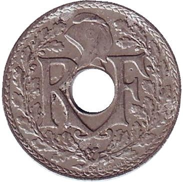 Монета 5 сантимов. 1933 год, Франция.