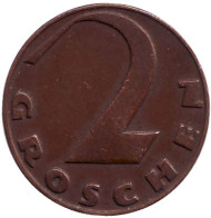 Монета 2 гроша. 1929 год, Австрия. Монета 2 гроша. 1929 год, Австрия.