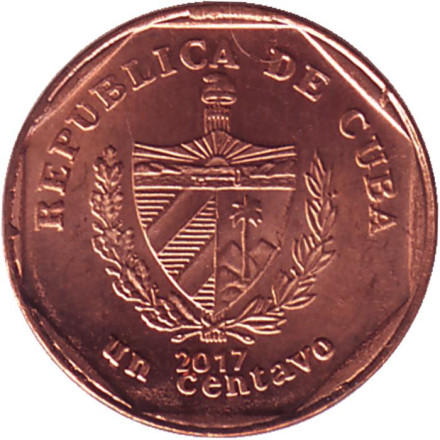 Монета 1 сентаво. 2017 год, Куба. Монета 1 сентаво. 2017 год, Куба.