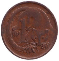 Монета 1 цент, 1974 год, Австралия. Карликовый летучий кускус. Монета 1 цент, 1974 год, Австралия. Карликовый летучий кускус.