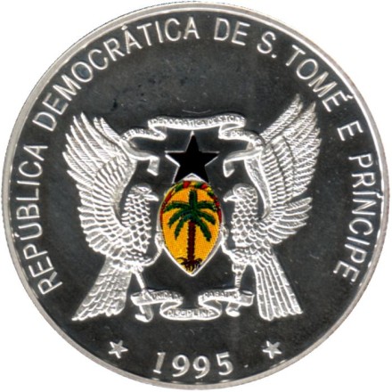 Монета 1000 добр. 1995 год, Сан-Томе и Принсипи. Фарфоровая роза. Флора и Фауна. Монета 1000 добр. 1995 год, Сан-Томе и Принсипи. Фарфоровая роза. Флора и Фауна.