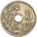 Монета 5 сантимов. 1921 год, Бельгия. (Belgie)
