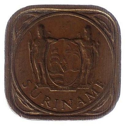 Монета 5 центов. 1962 год, Суринам. Монета 5 центов. 1962 год, Суринам.