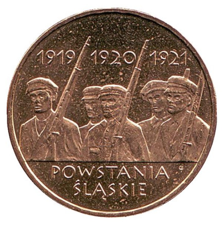 Монета 2 злотых, 2011 год, Польша. Силезские восстания.