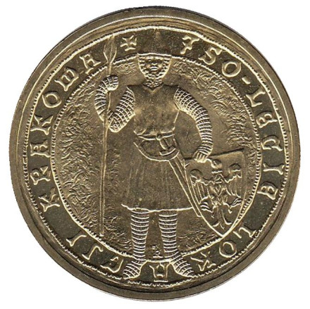 Монета 2 злотых, 2007 год, Польша. 750-летие Кракова.