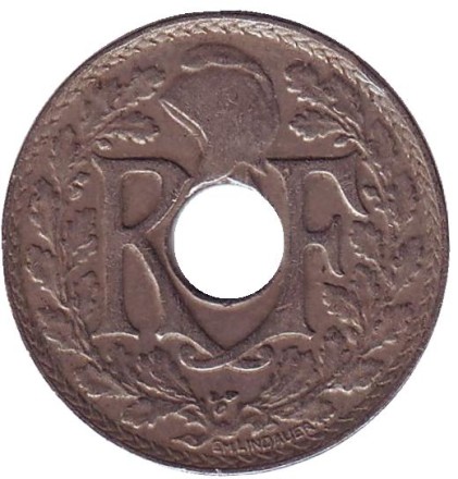 Монета 25 сантимов. 1933 год, Франция.