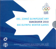 XXI Зимние Олимпийские игры 2010 года в Ванкувере. Набор монет евро в буклете (8 шт.), 2010 год, Словакия. XXI Зимние Олимпийские игры 2010 года в Ванкувере. Набор монет евро в буклете (8 шт.), 2010 год, Словакия.