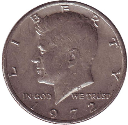 Монета 50 центов. 1972 год (P), США. Джон Кеннеди.