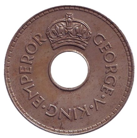 Монета 1 пенни. 1934 год, Фиджи. Монета 1 пенни. 1934 год, Фиджи.