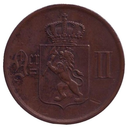 Монета 5 эре. 1899 год, Норвегия. Монета 5 эре. 1899 год, Норвегия.